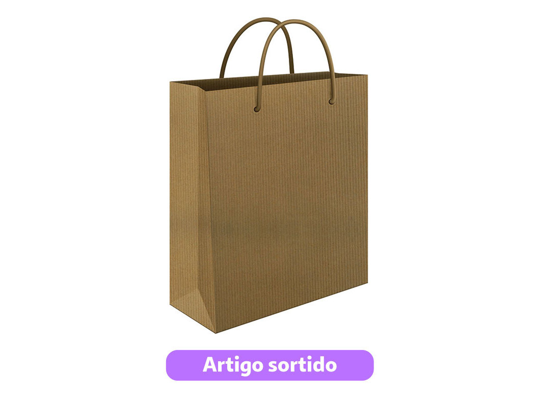 SACO PAPEL KRAFT MITOS LARGE 32X41X12CM CORES SORTIDAS