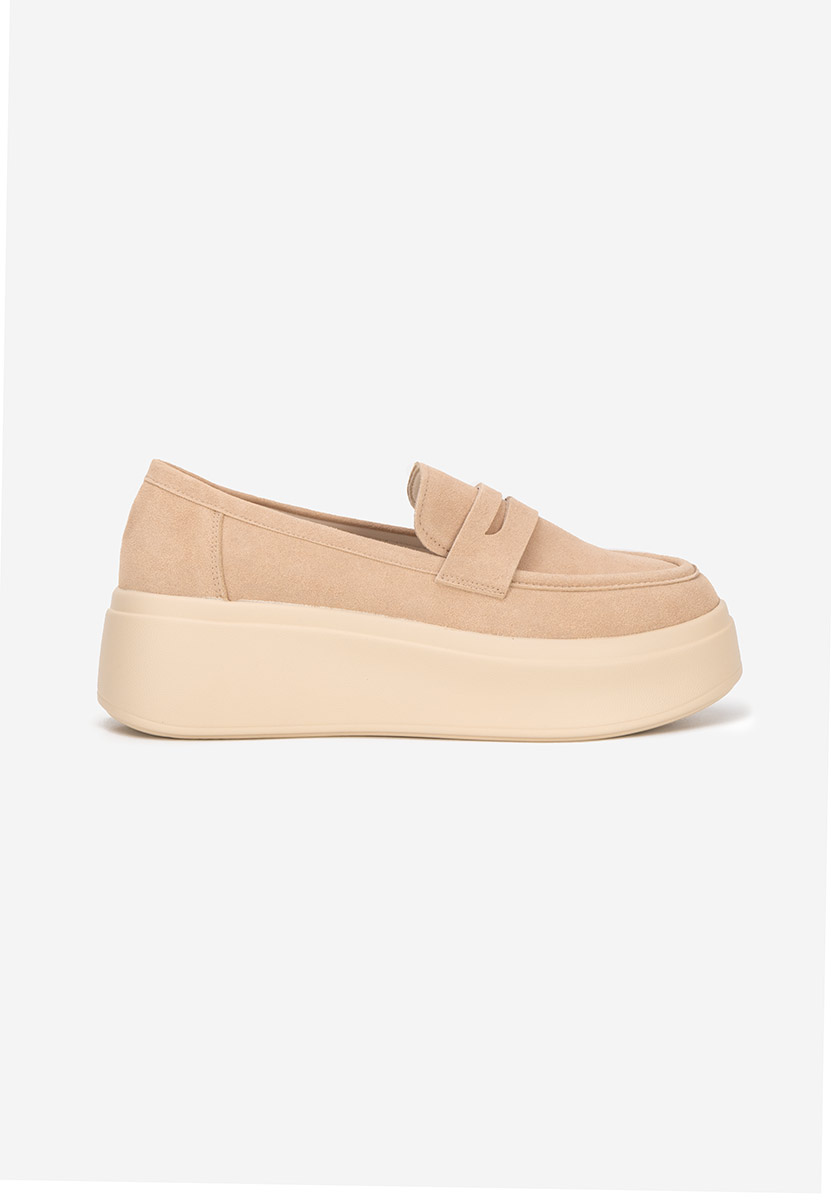 Mocassins à plateforme beige Herminia