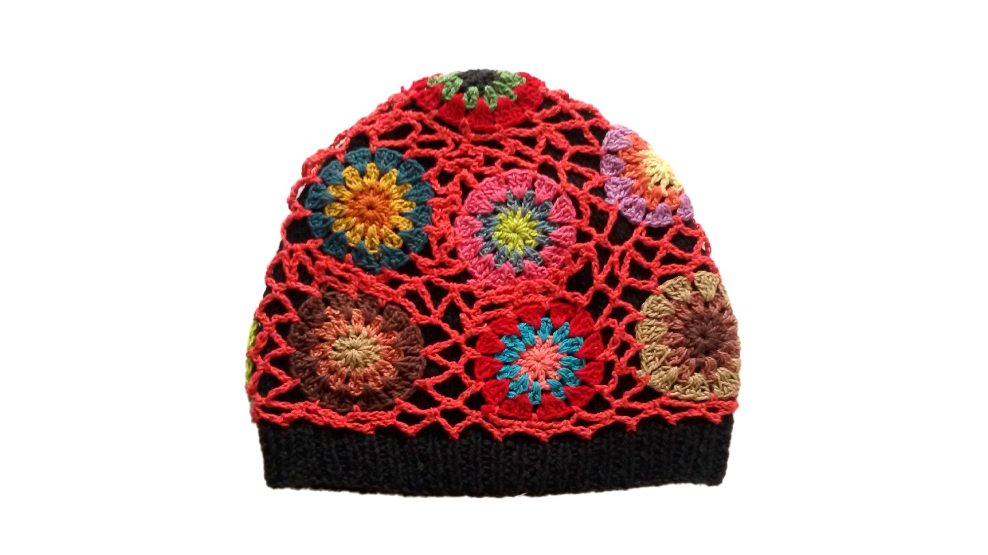 Häkelmütze 'Riya', rot/multicolor günstig bestellen