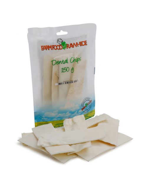 Farm Food Rawhide Dental Chips - Hondensnacks - Rund 5 x 15 cm 150 g Wit