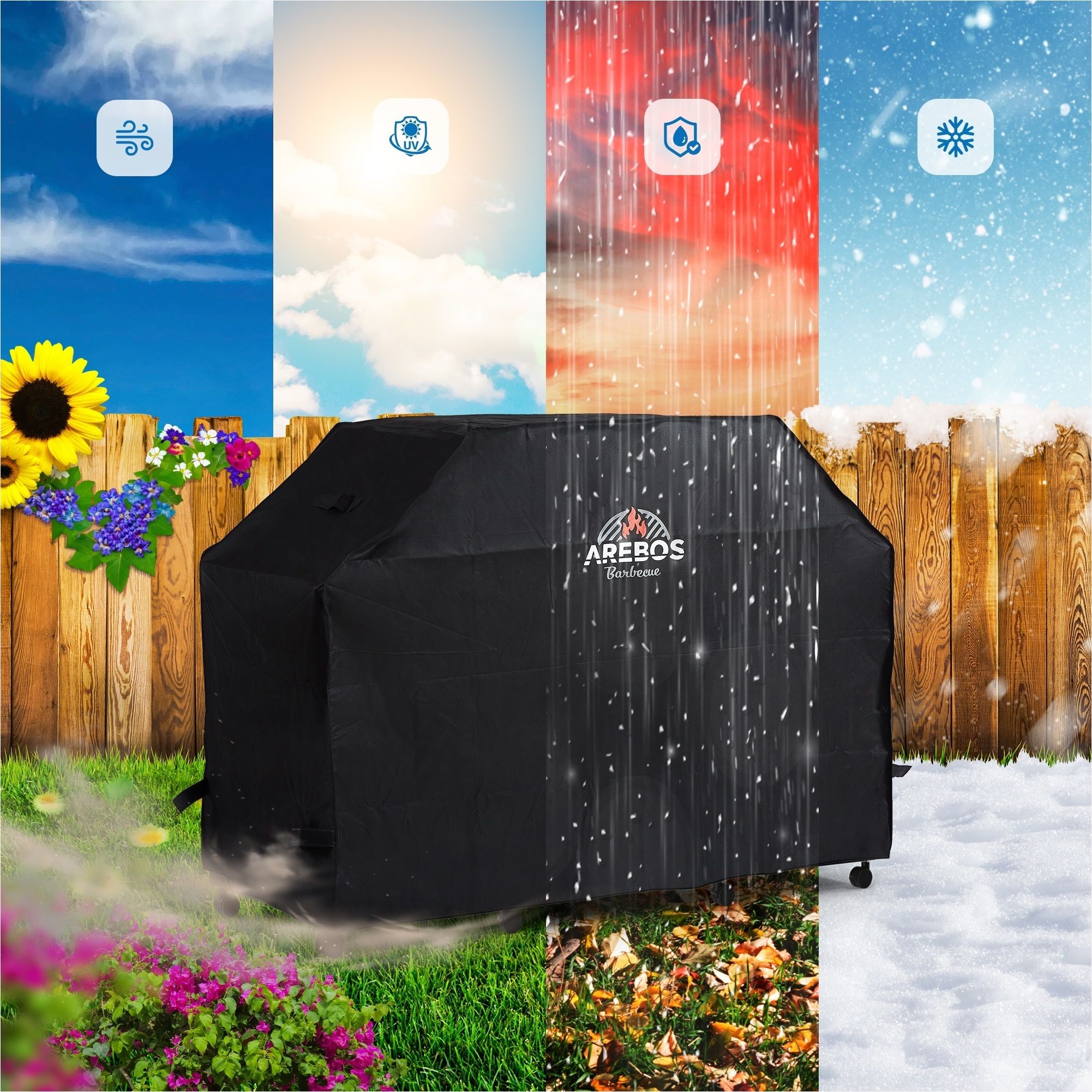 BBQ Grillhaube Abdeckung 163 x 61 x 122 cm