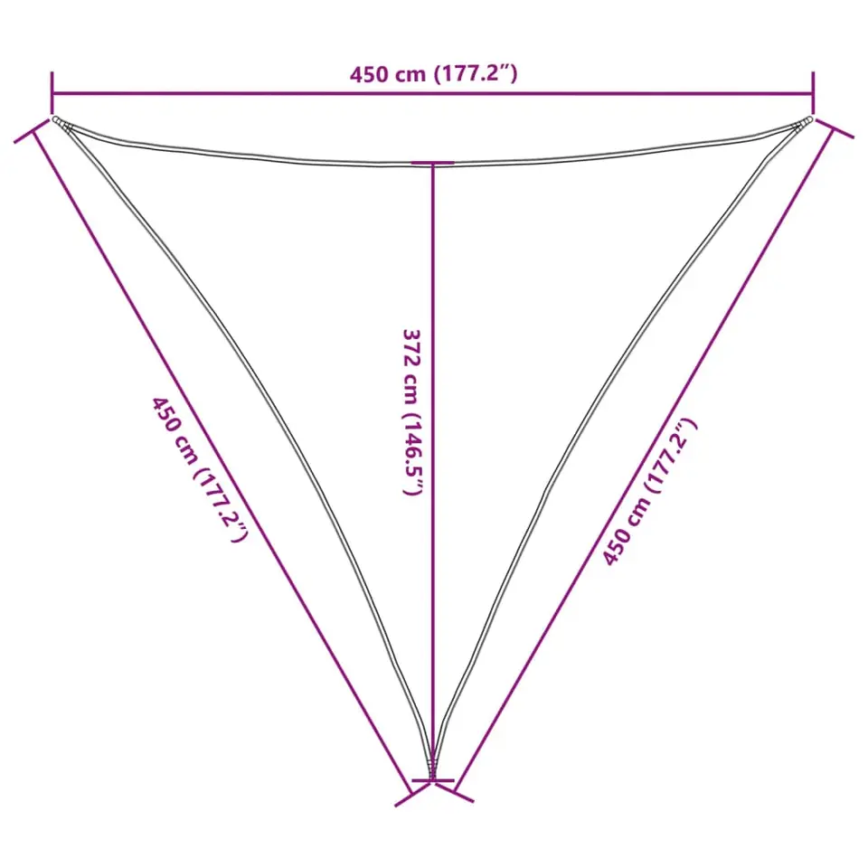 vidaXL - Zonnezeil - Antraciet - 4.5 x 4.5 x 4.5 m