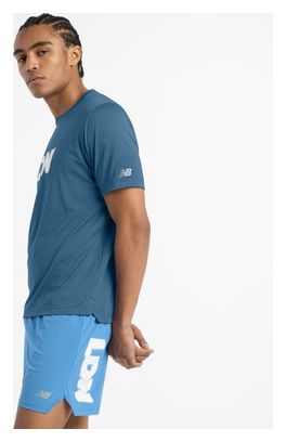 Maillot manches courtes New Balance Athletics London Bleu Homme