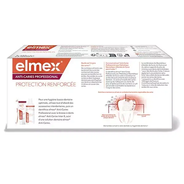 Pasta de dentes profissional anticárie Elmex DUO 2 x 100ml