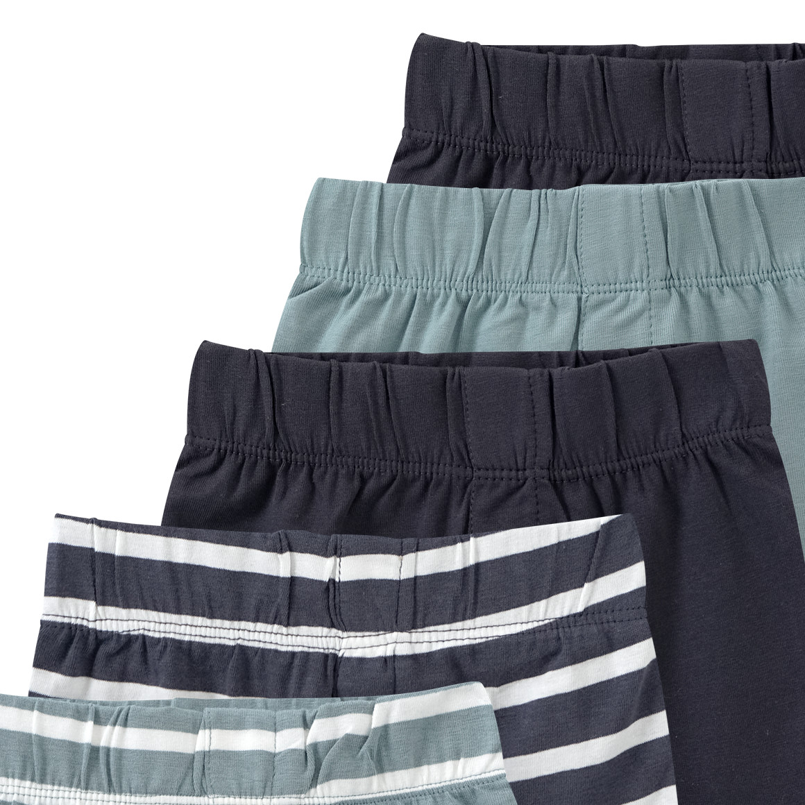 Famy 5 Baby Boxer mit Bio Baumwolle salbei / dunkelgrau / weiss
