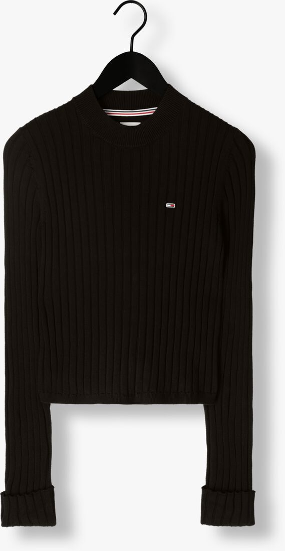 TOMMY JEANS zwarte tommy jeans trui bxy rib sweater