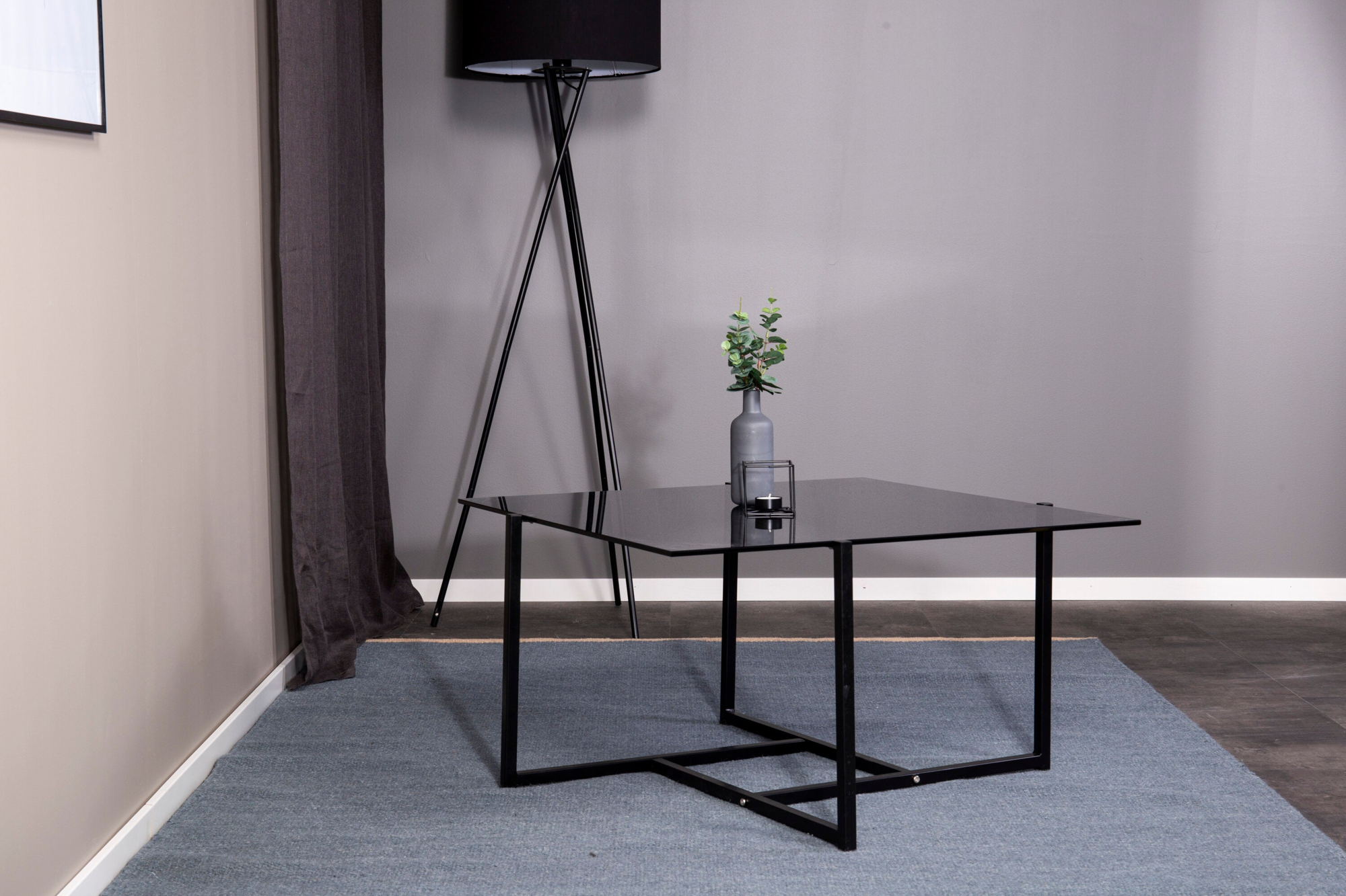 Hawi Salontafel - 80 x 80 cm - Grijs smoked glas