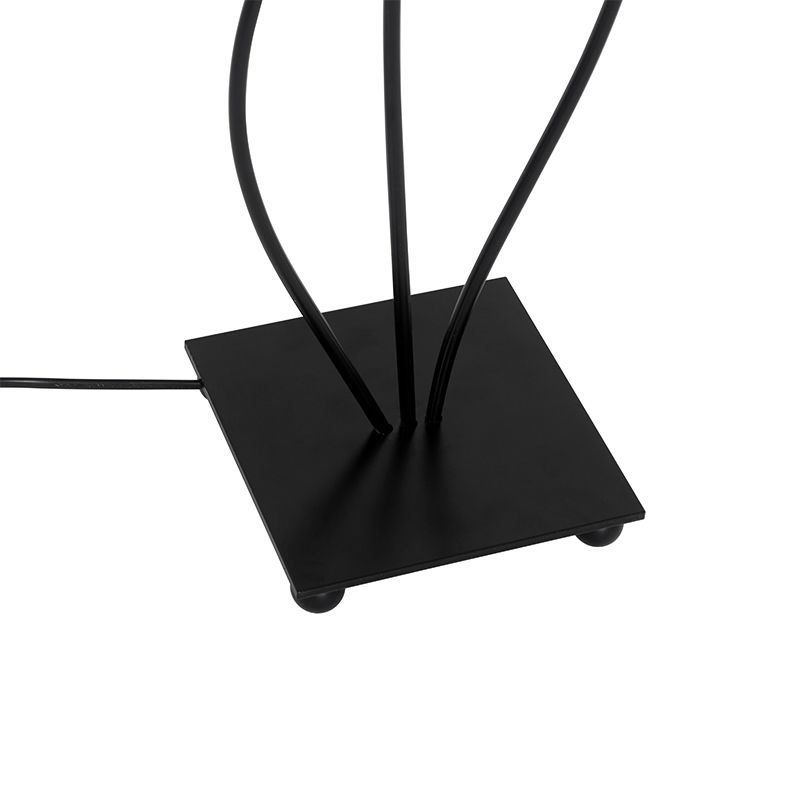 Design vloerlamp zwart met stoffen kappen 3-lichts - Melis