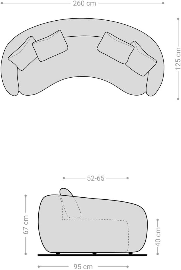 DELIFE 3-Sitzer-Sofa Larna Bouclé Creme-Weiß 260x120 cm 3-Sitzer