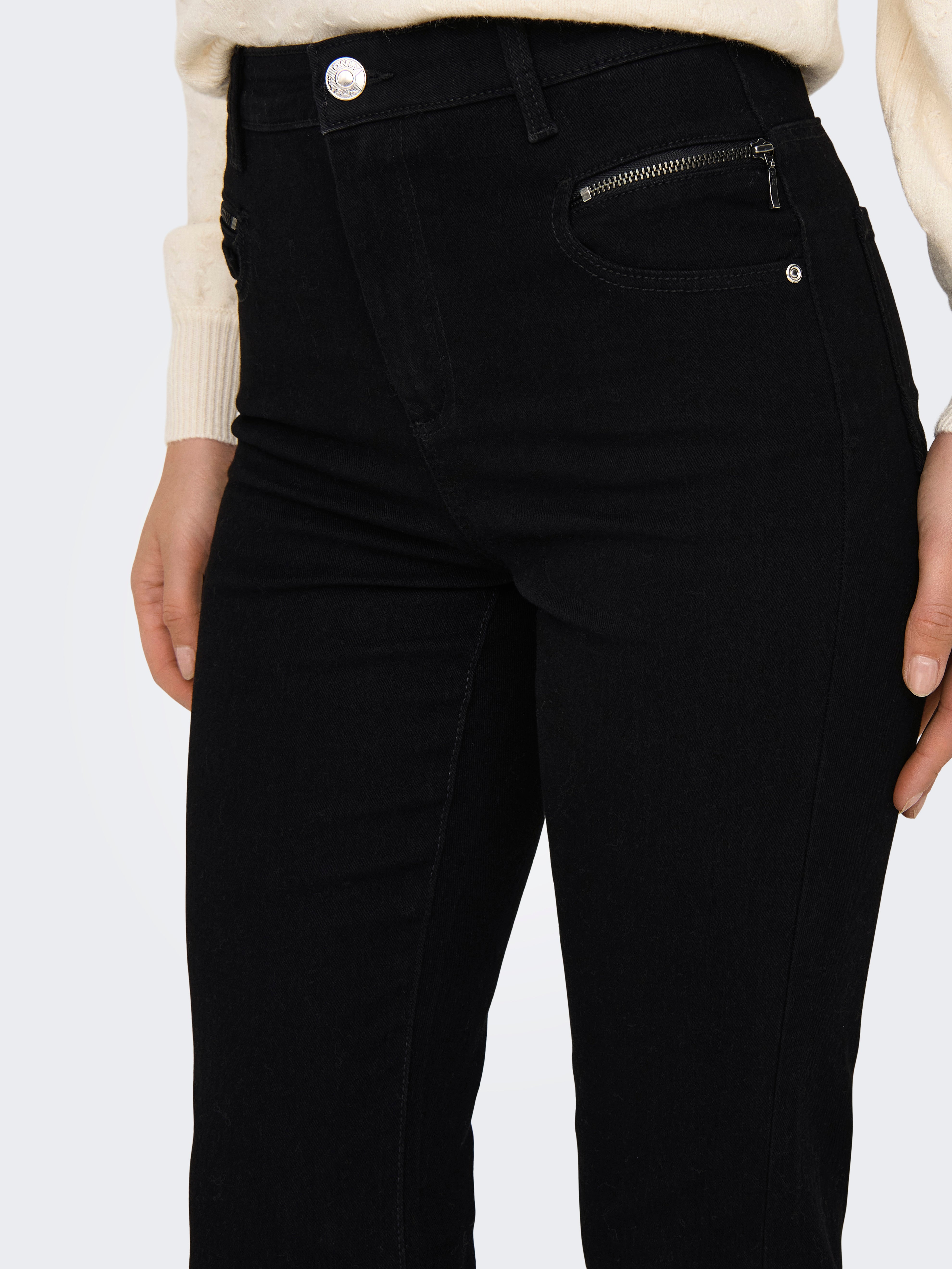 ONLSANDRA Hohe Taille Ausgestellt Jeans Black