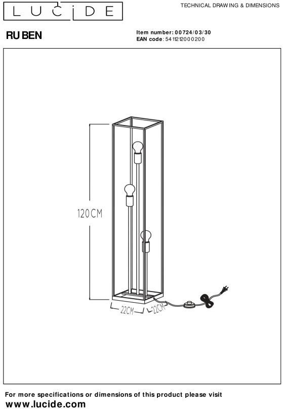 Lucide   Ruben Vloerlamp