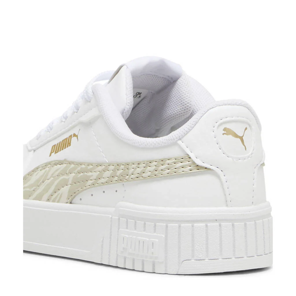 Puma Carina 2.0 Zebrasneakerswit/zand/goudkleurig
