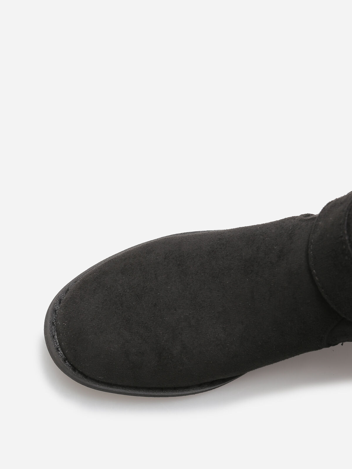 Bottines en suédine à sangles- Noir