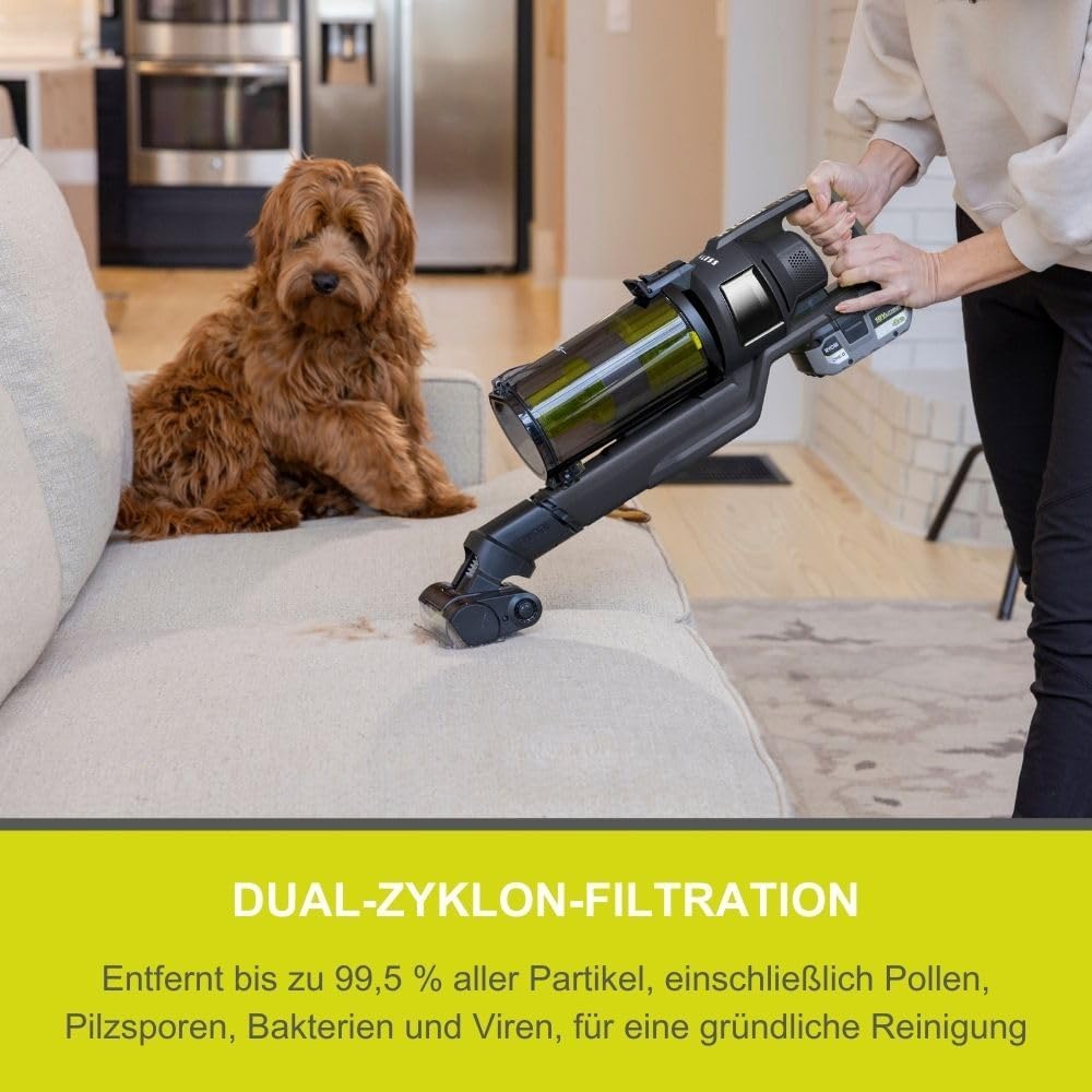RYOBI 18 V ONE+ Brushless Akku-Staubsauger RSVS18BL-0, 90 AW Saugleistung, bürstenloser Motor, ohne Akku und Ladegerät, Anthrazit