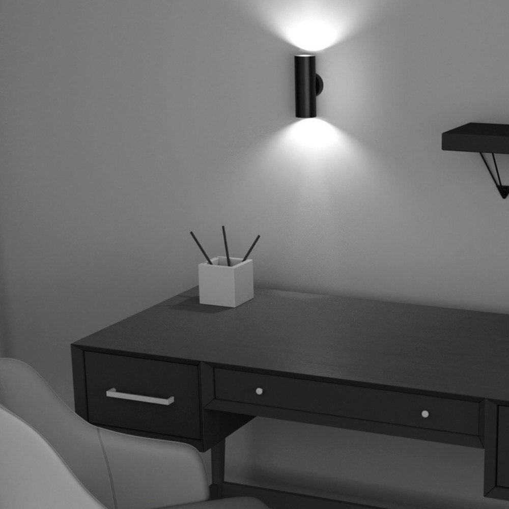 Focus wandlamp in zwart, GU10, 2-lichts