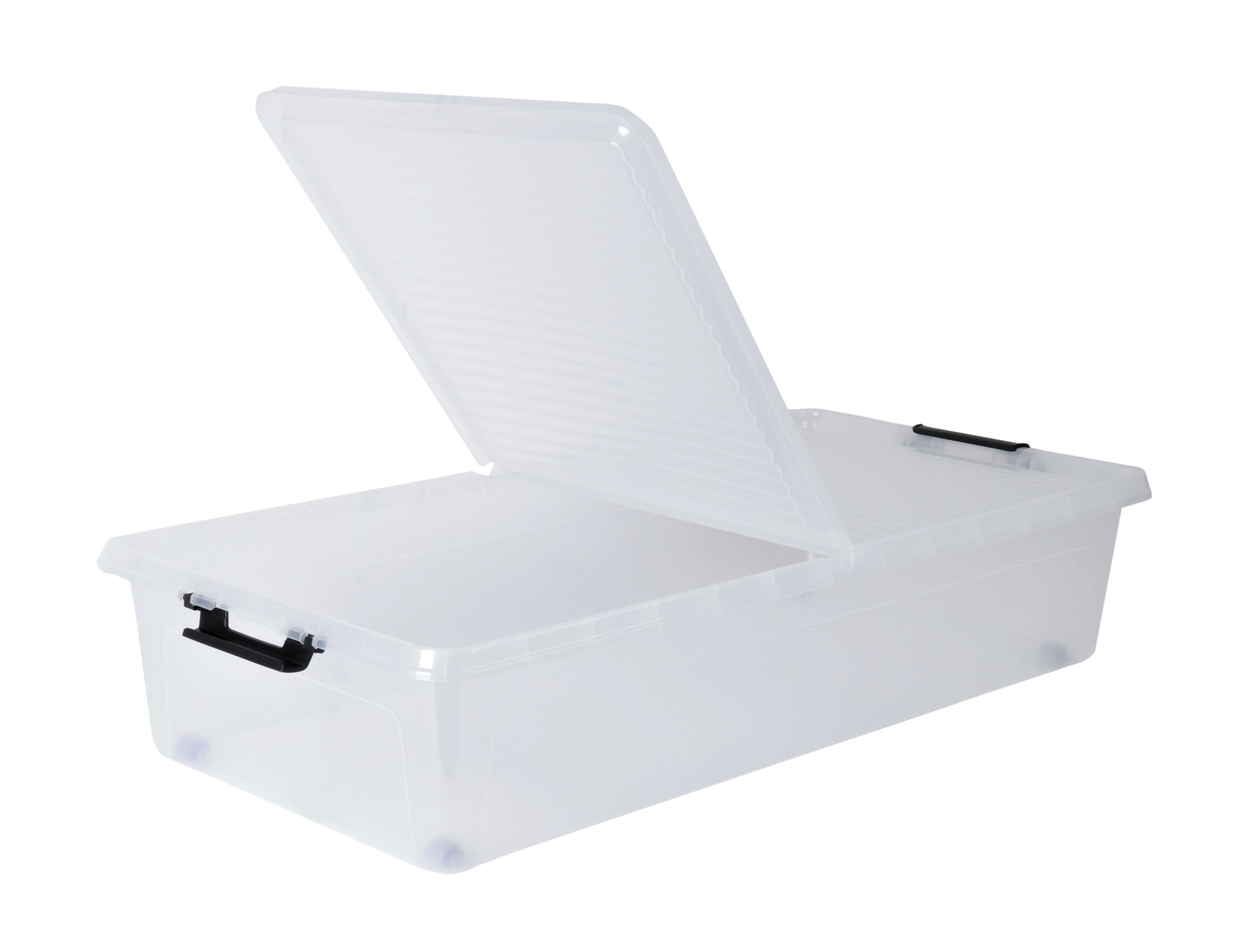 XL Unterbett Kommode mit Rollen 36L 77cm Deckel Spielzeug Box Aufbewahrung Kiste