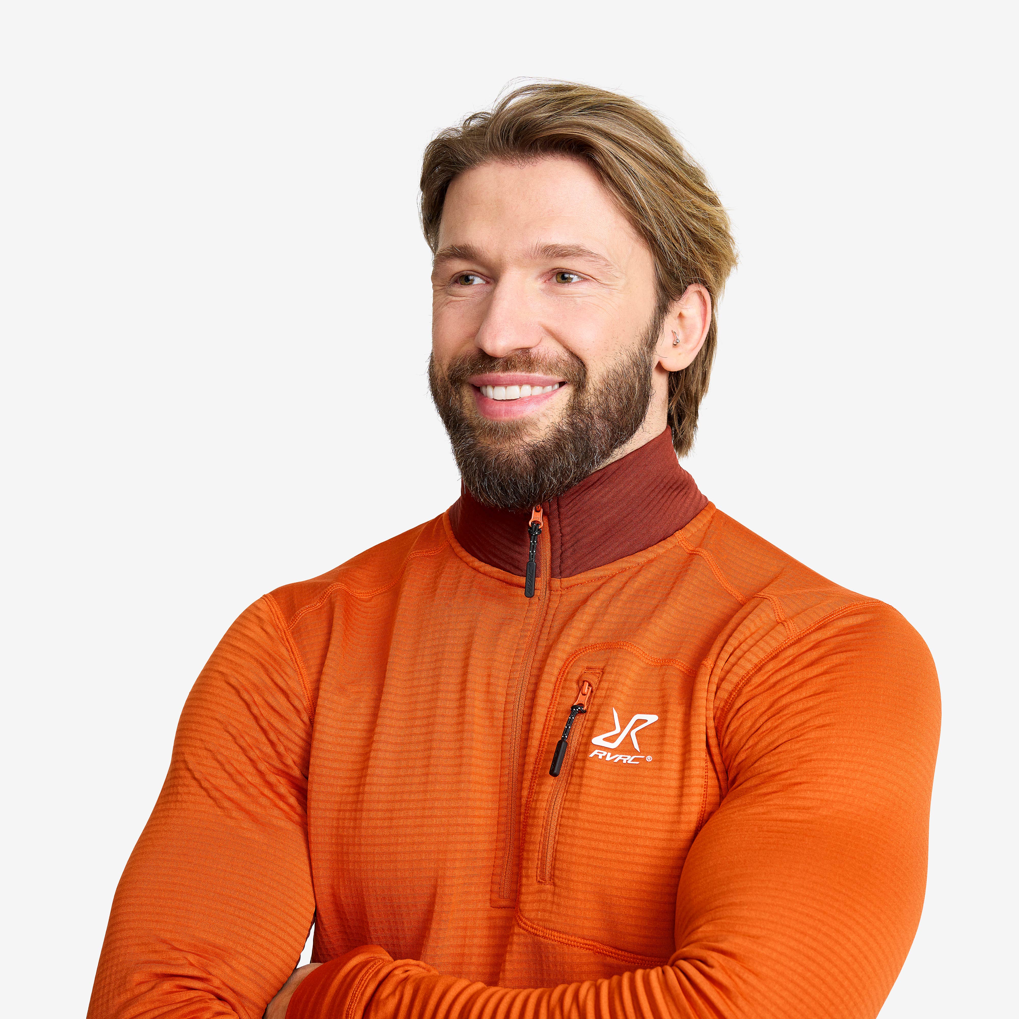 Waffle Half-zip Fleece Herre Hawaiian Sunset