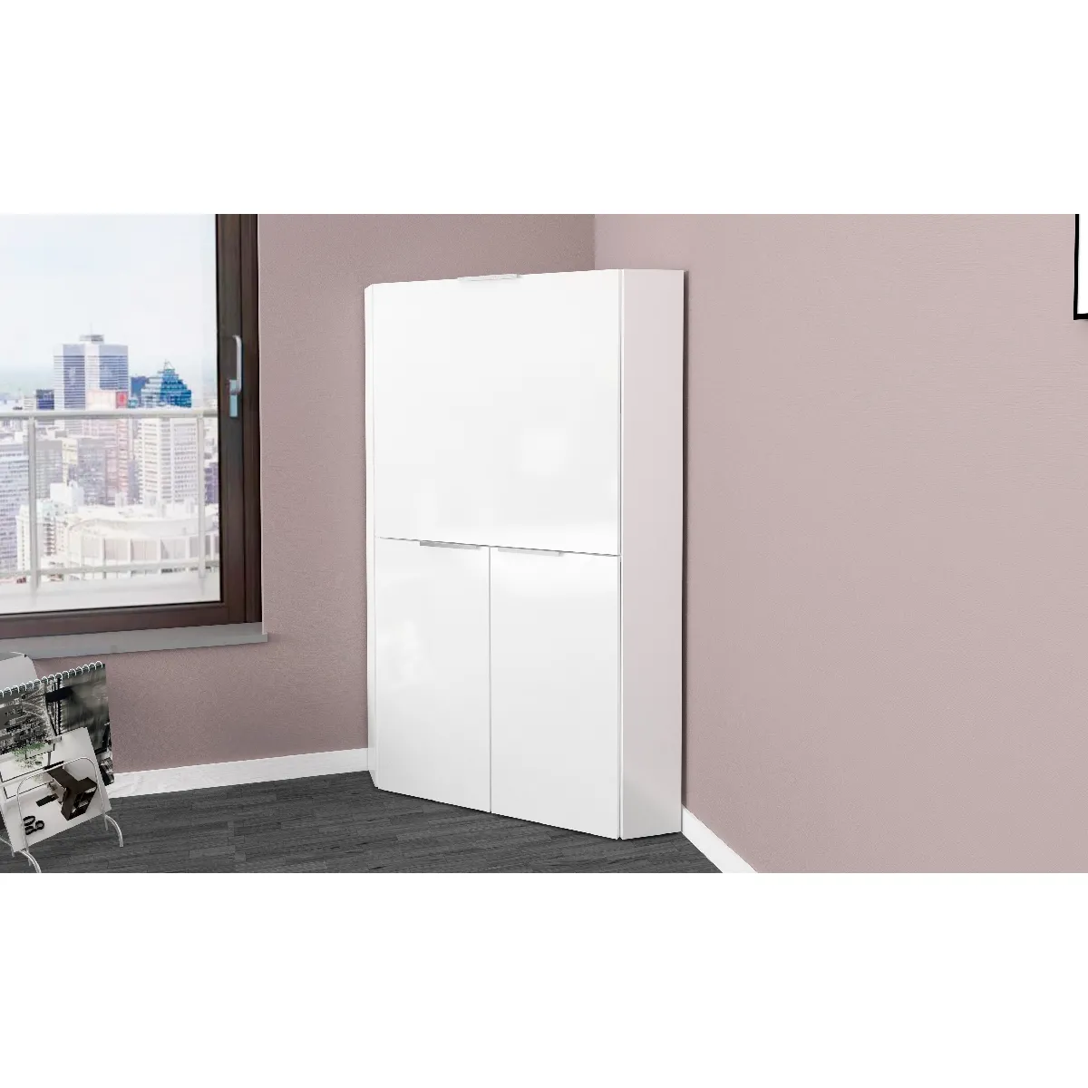 Alter Bureau d'angle - Blanc brillant