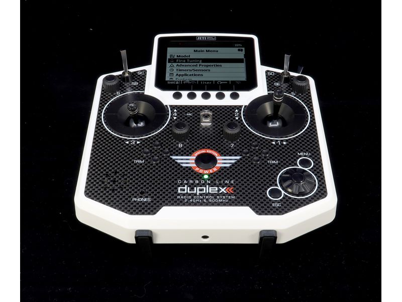 Jeti Fernsteuerung Duplex DS-12 Carbon White 2024   R9 Empf Handlicher Jeti Duplex 2.4 GHz Sender in «Special Edition» Ausführung