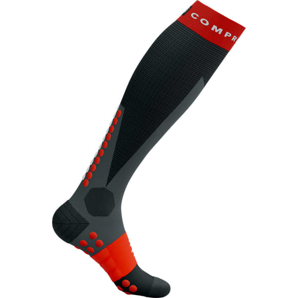 Chaussette de ski COMPRESSPORT SKI TOURING FULL SOCKS BLACK/CORE RED