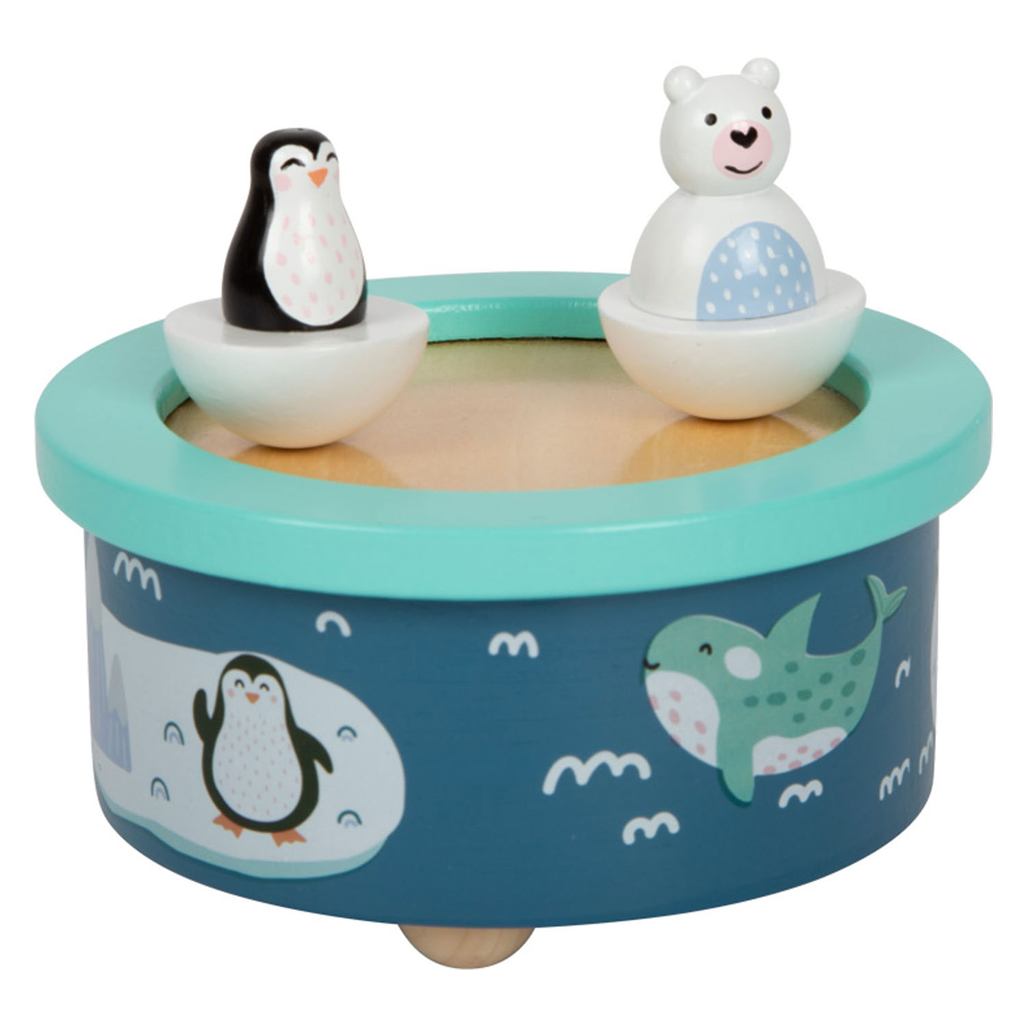 Small Foot-Houten Muziekdoos Noordpool Opwindbaar