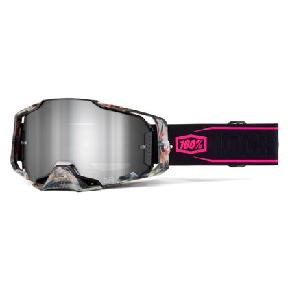 Masque cross 100% ARMEGA SARCELLE - Mirror Silver 2024 - Noir / Rose