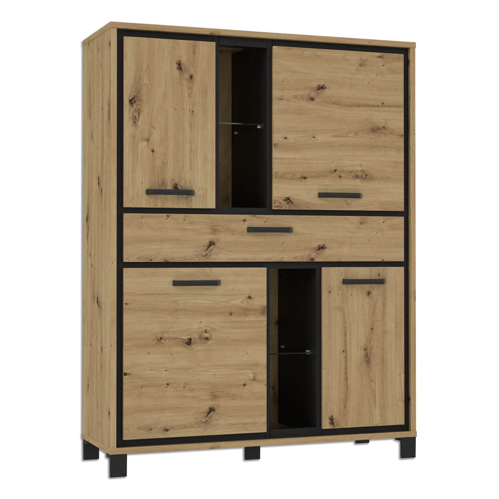 Highboardvitrine - Artisan Eiche - 120 cm