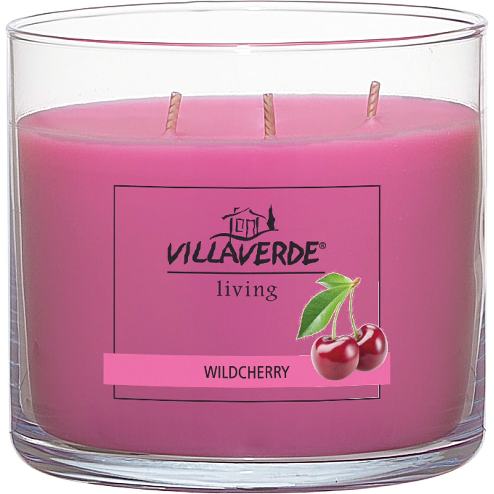 Duftkerzen in Glas 3 Docht Wildcherry