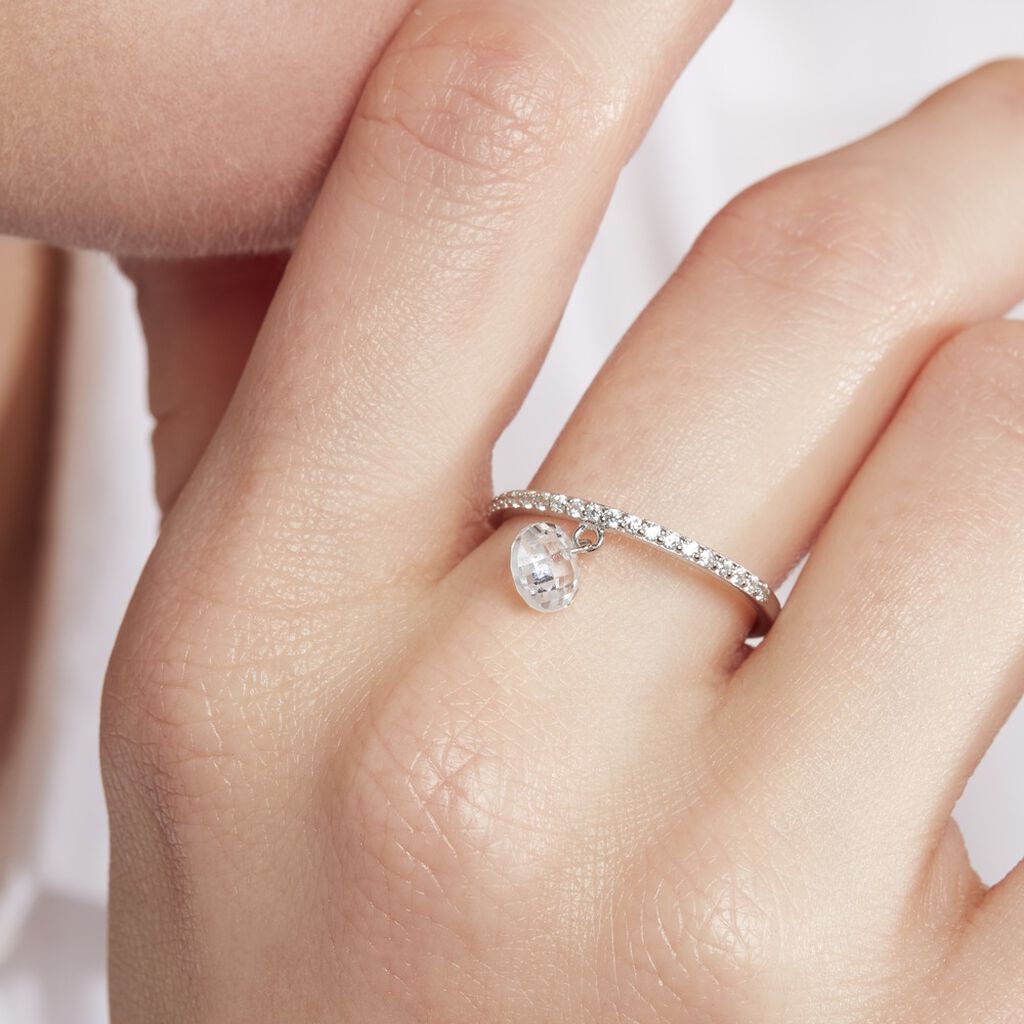 Bague Aodh Argent Blanc Oxyde De Zirconium