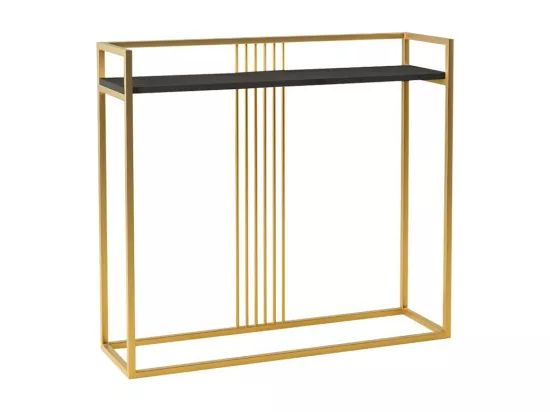 Console Oswego 109, Doré|Noir, 90x100x30cm