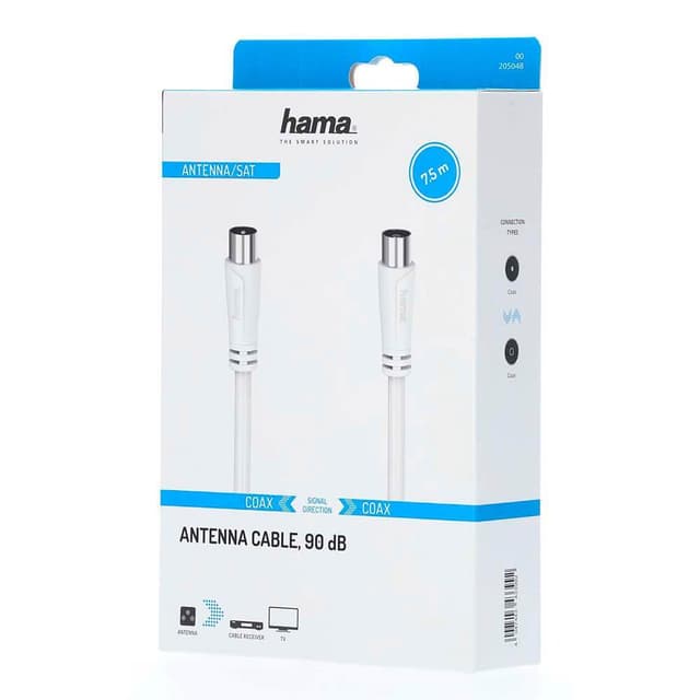 Hama 90dB antennekabel (hvid, 7,5 m)