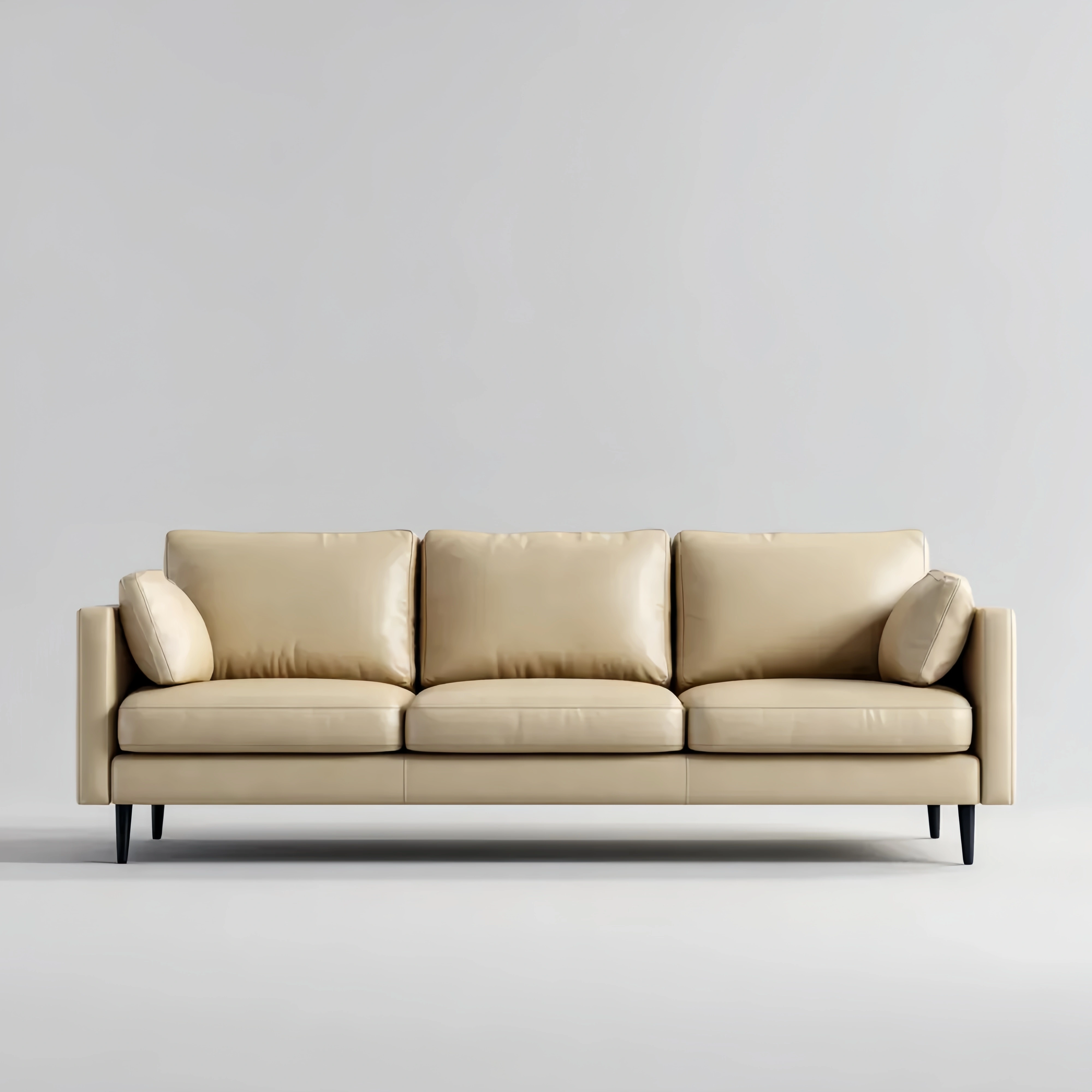 3-Sitzer-Sofa Leder 220x85x90 cm – Beige – Modernes Design