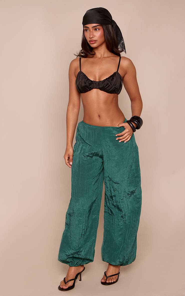 Vert Turquoise Pantalon Ballon À Ourlet Froncé Petite