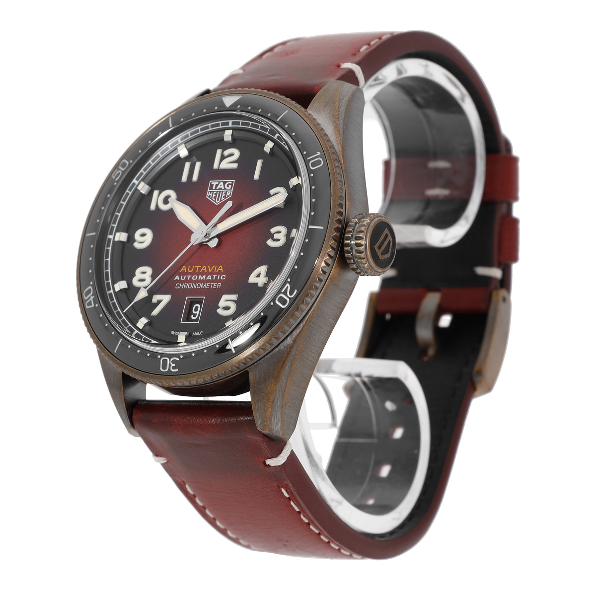 Montre d'occasion TAG HEUER Autavia homme automatique acier bracelet cuir marron