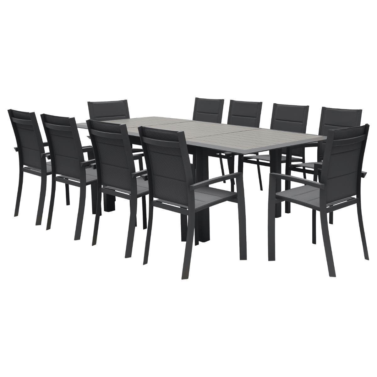 TABLE ALLURE ALUMINIUM MUSCADE GRAPHITE 10 PLACES
