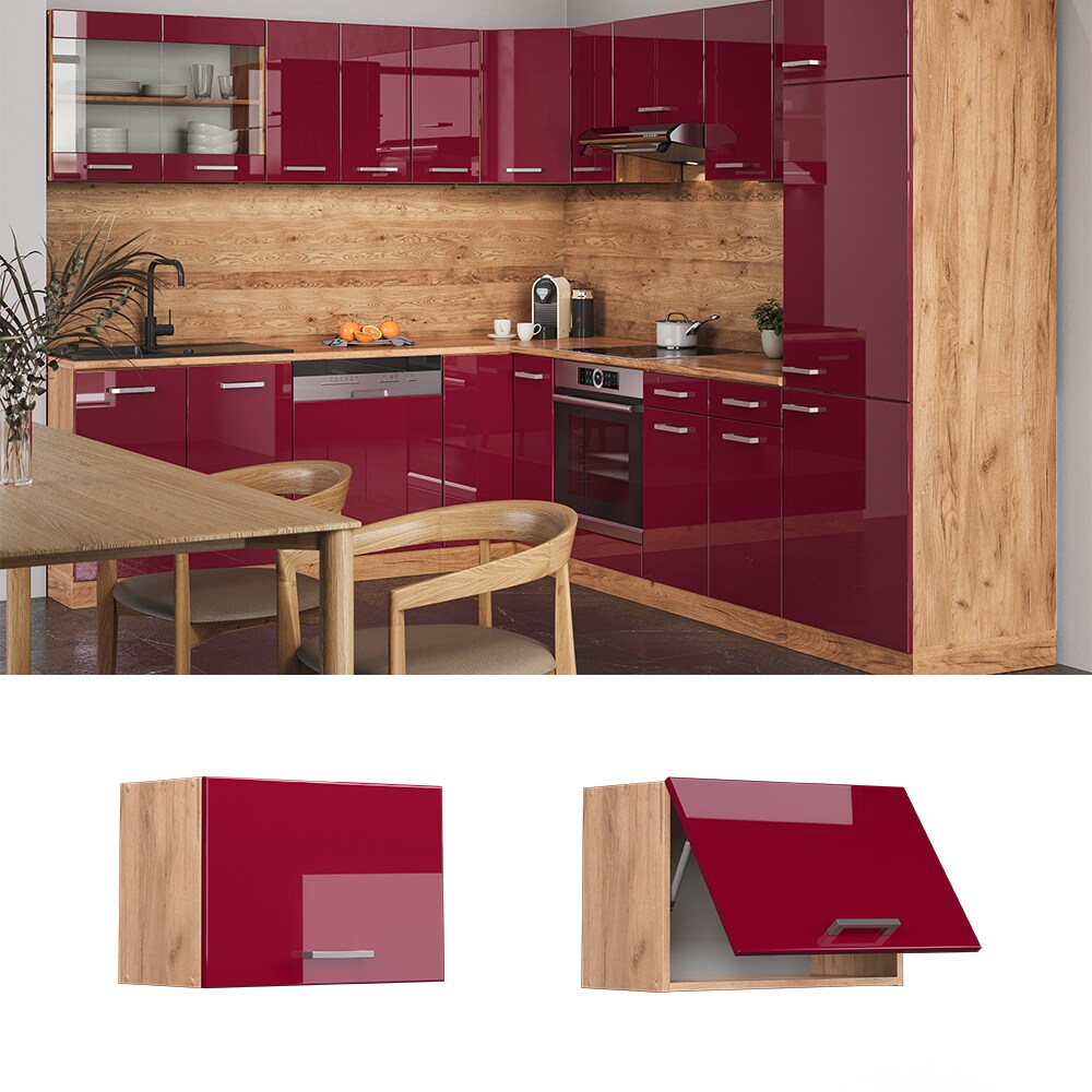 Vicco Hängeschrank Küchenschrank Küchenzeile R-Line 60 cm flach Goldkraft Bordeaux