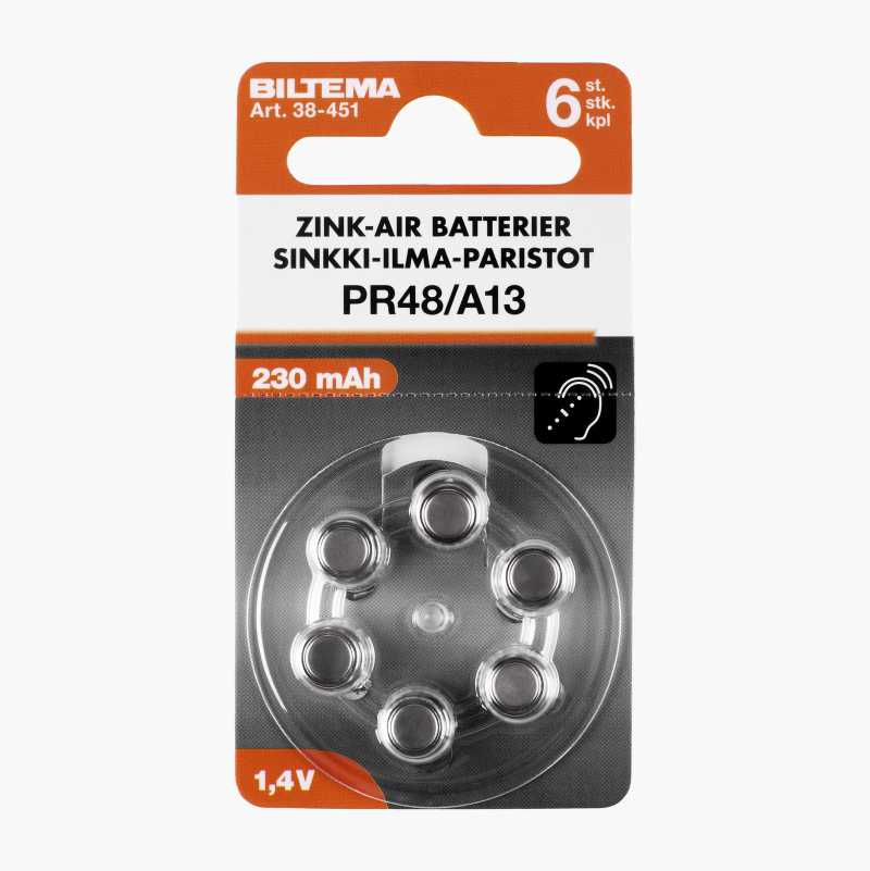 PR48 Zink-Air batteri, 6-pk.