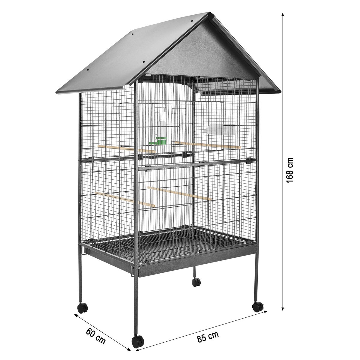 Tectake Bubi vogelkooi in hamerslaglook 85 x 60 x 168 cm