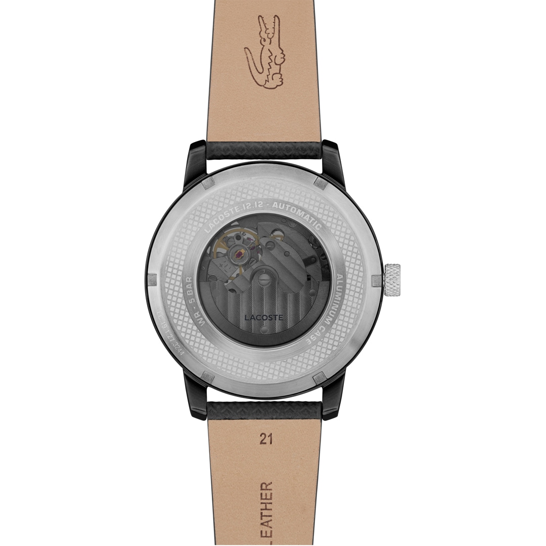 Lacoste 12.12 Automatic Leder Schwarz