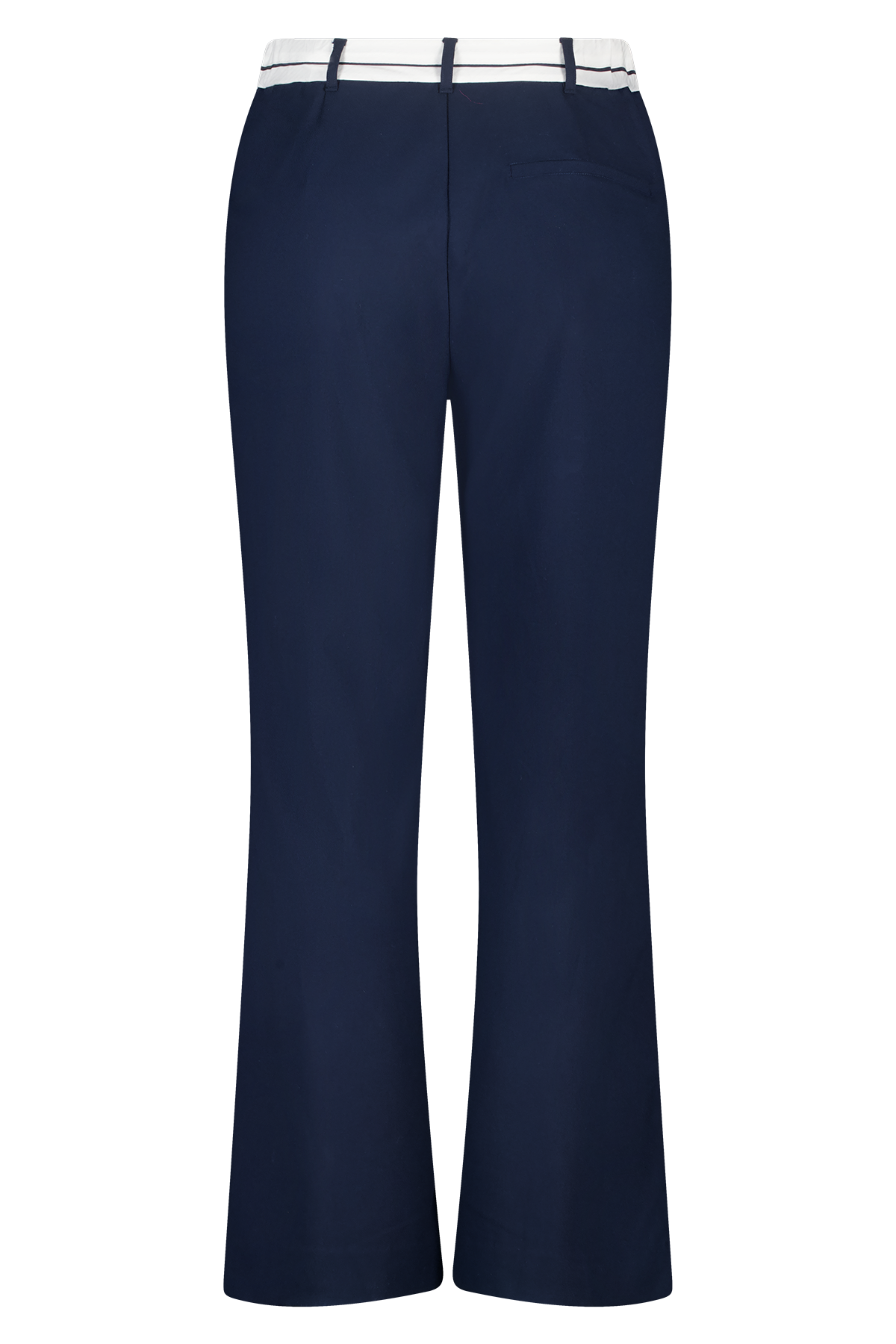 Wide leg broek met contrastdetail Navy blauw