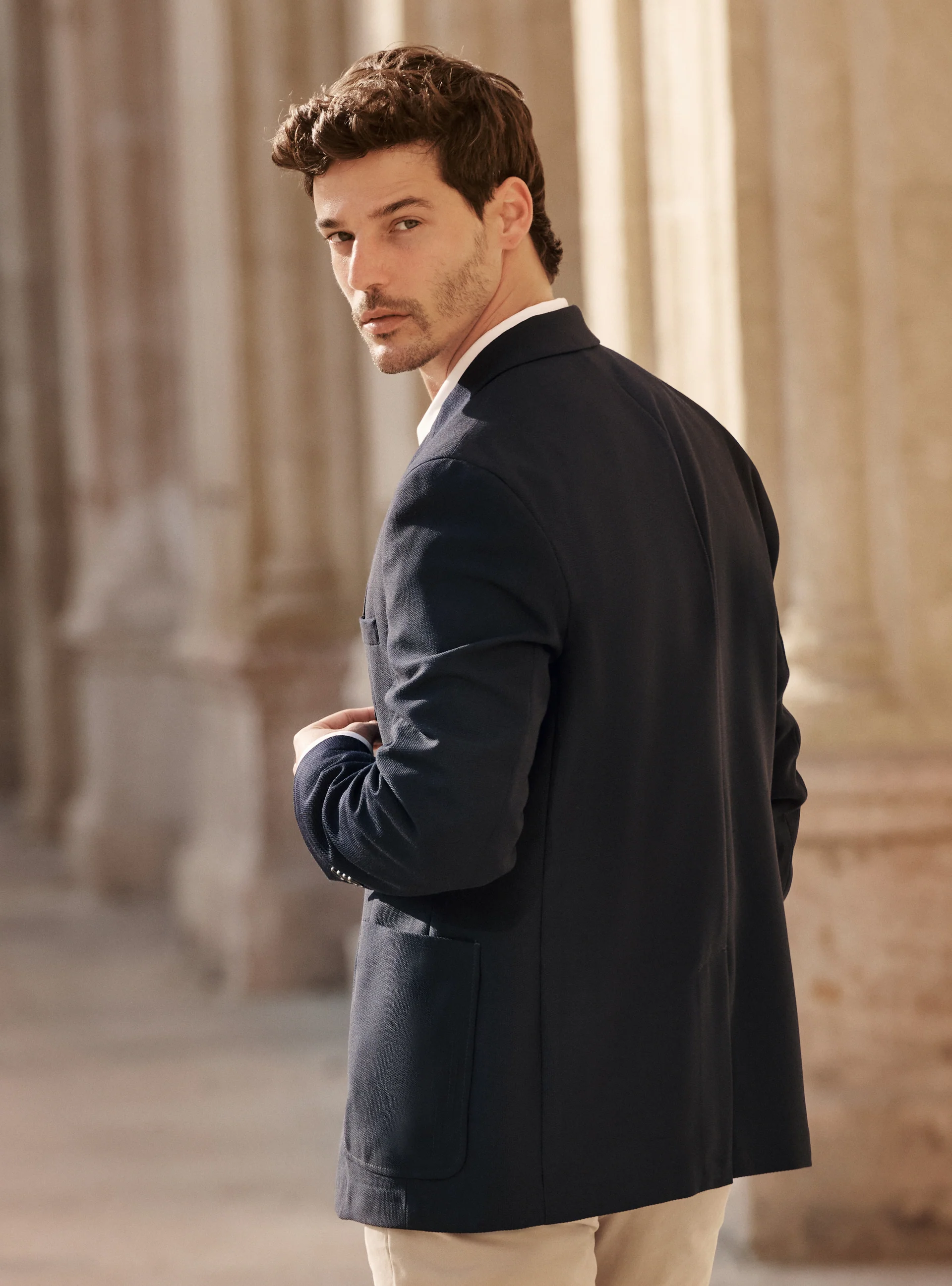 Veste seule Heaton en laine Navy