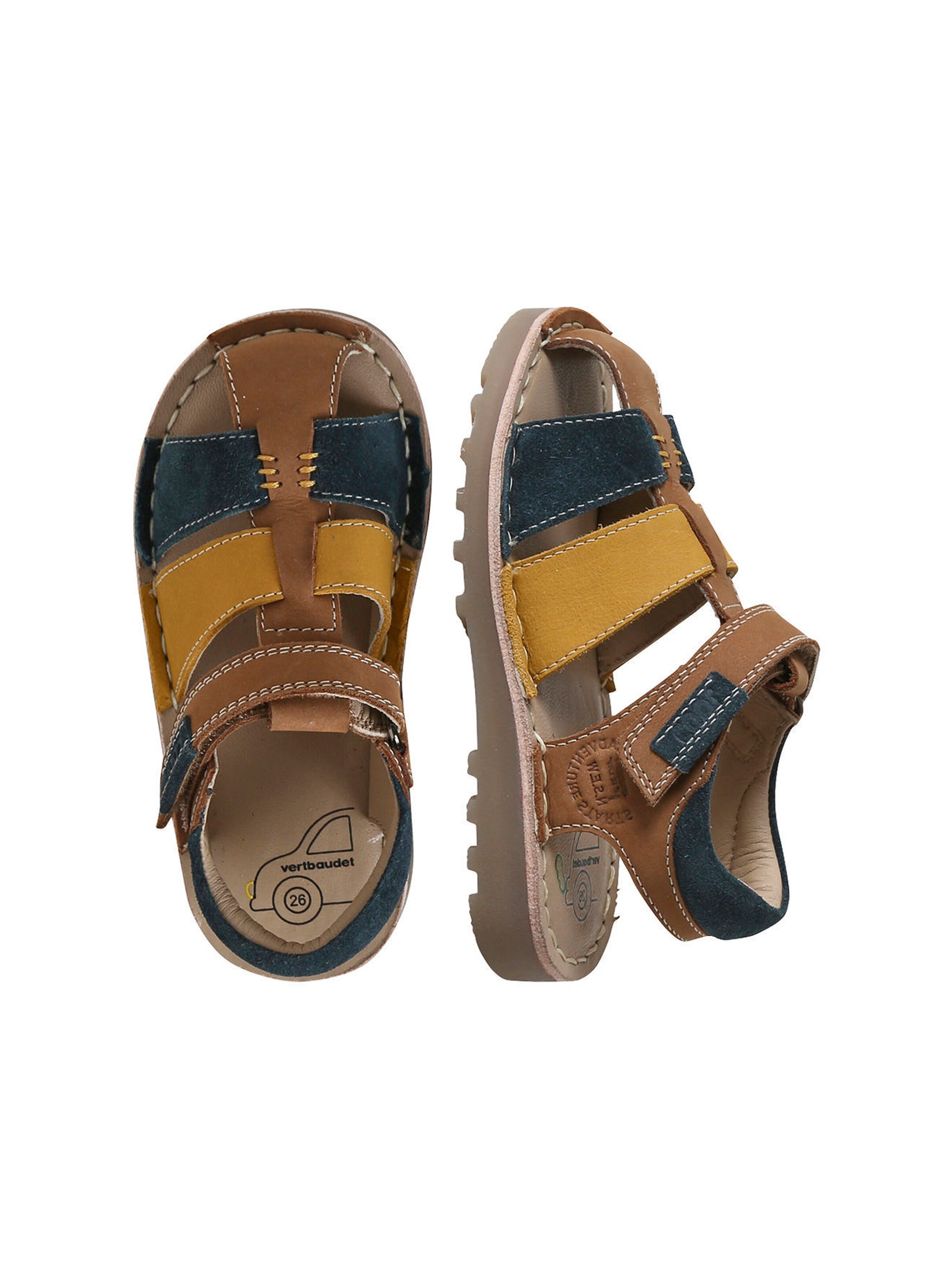 Vertbaudet Kinder Klett-Sandalen, Anziehtrick beige
