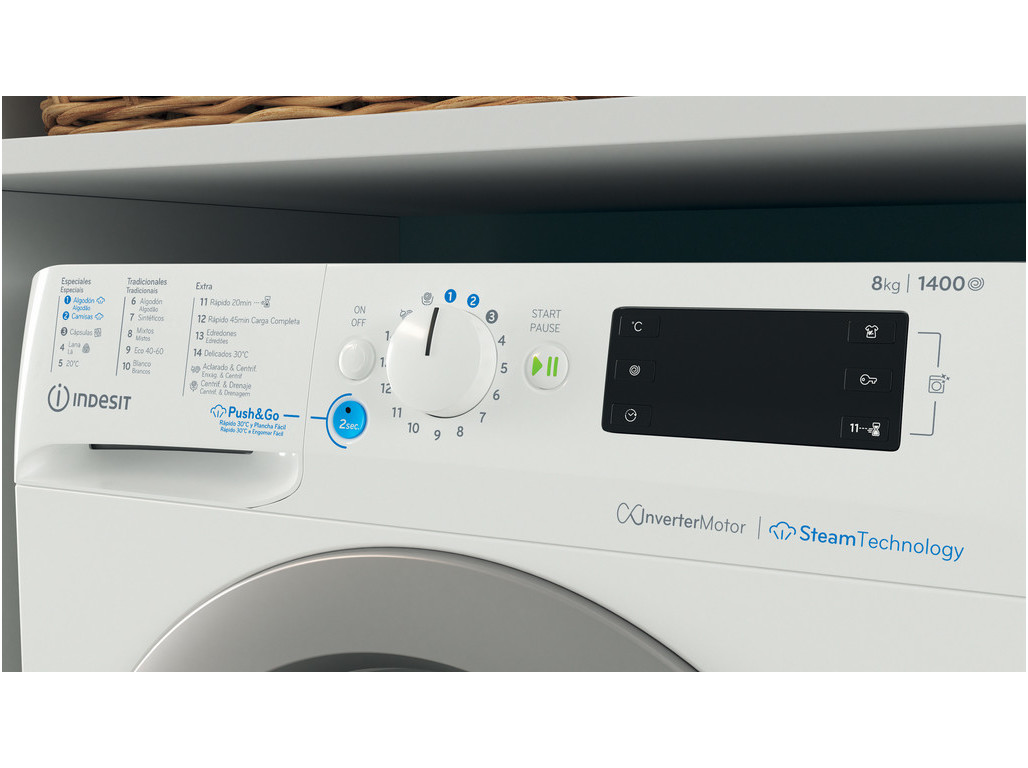 MÁQUINA DE LAVAR ROUPA INDESIT BWE 81496X WSV SPT - BRANCO A 8KG