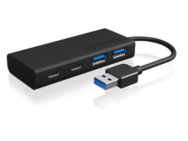 ICY BOX USB-Hub IB-HUB1426-U3 USB 3.0 Hub Type-A zu 2x Type-C und 2x Type-A