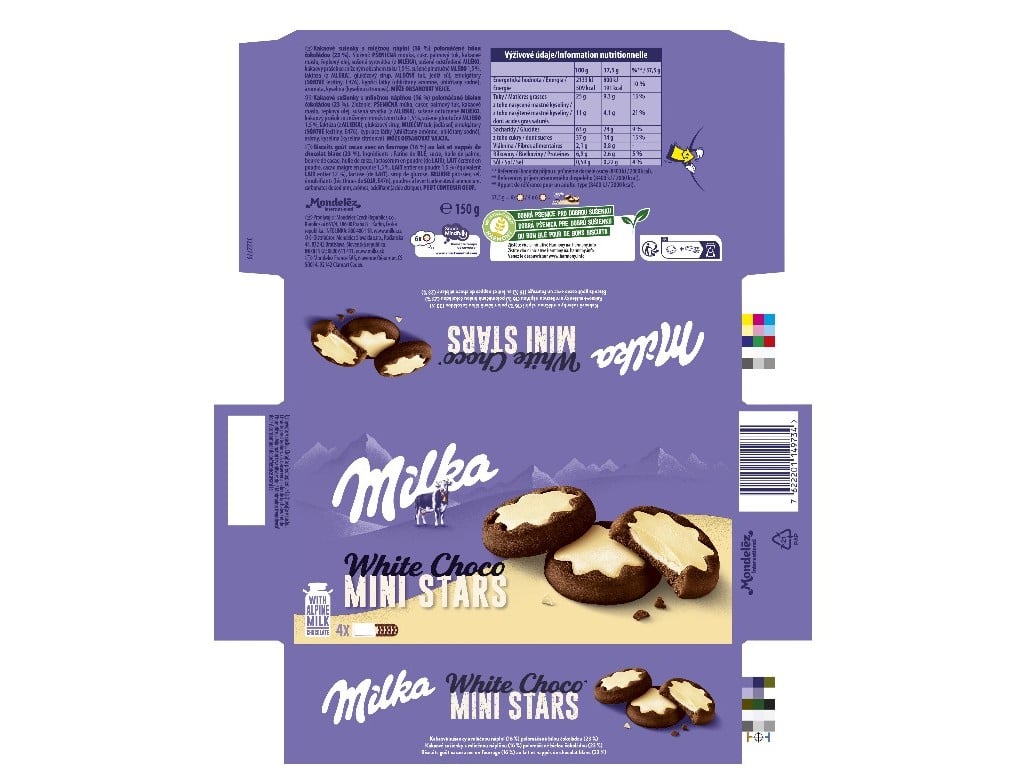 BOLACHAS CHOCOLATE MILKA CHOCO MINIS WHITE 150G