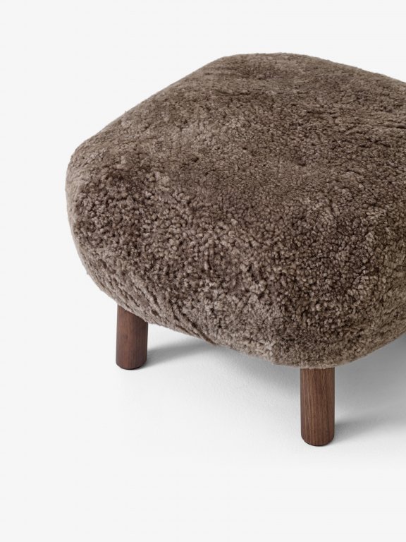 &tradition Little Petra ATD1 poef walnoot, Sheepskin Honey
