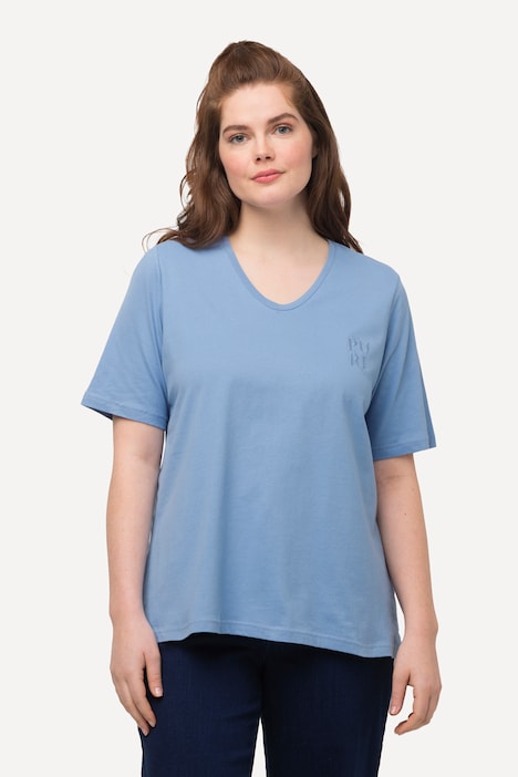 T-Shirt, PURE, V-Ausschnitt, Halbarm, Biobaumwolle