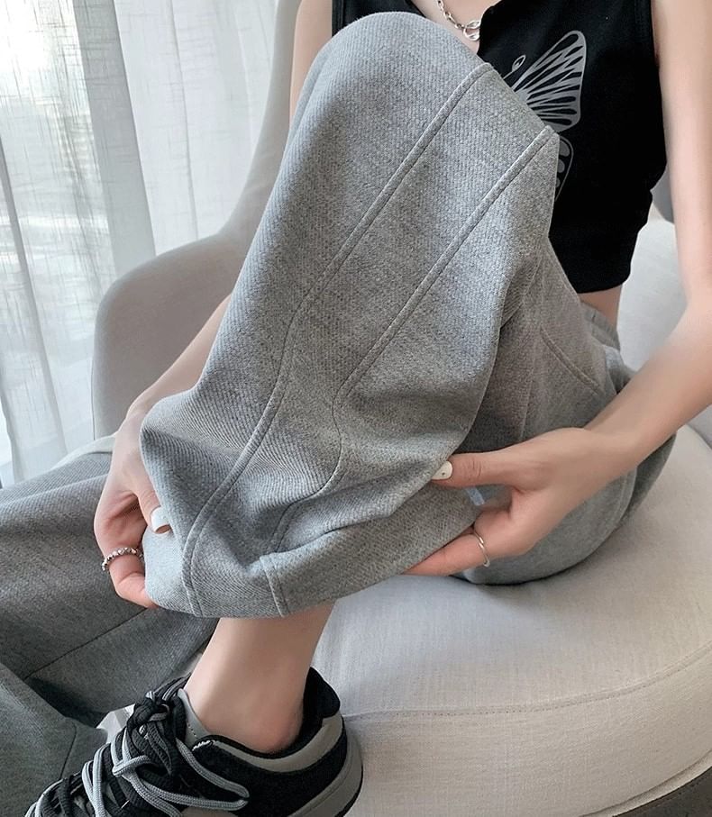 Horrysonie - Elastische taille, effen, wijde joggingbroek
