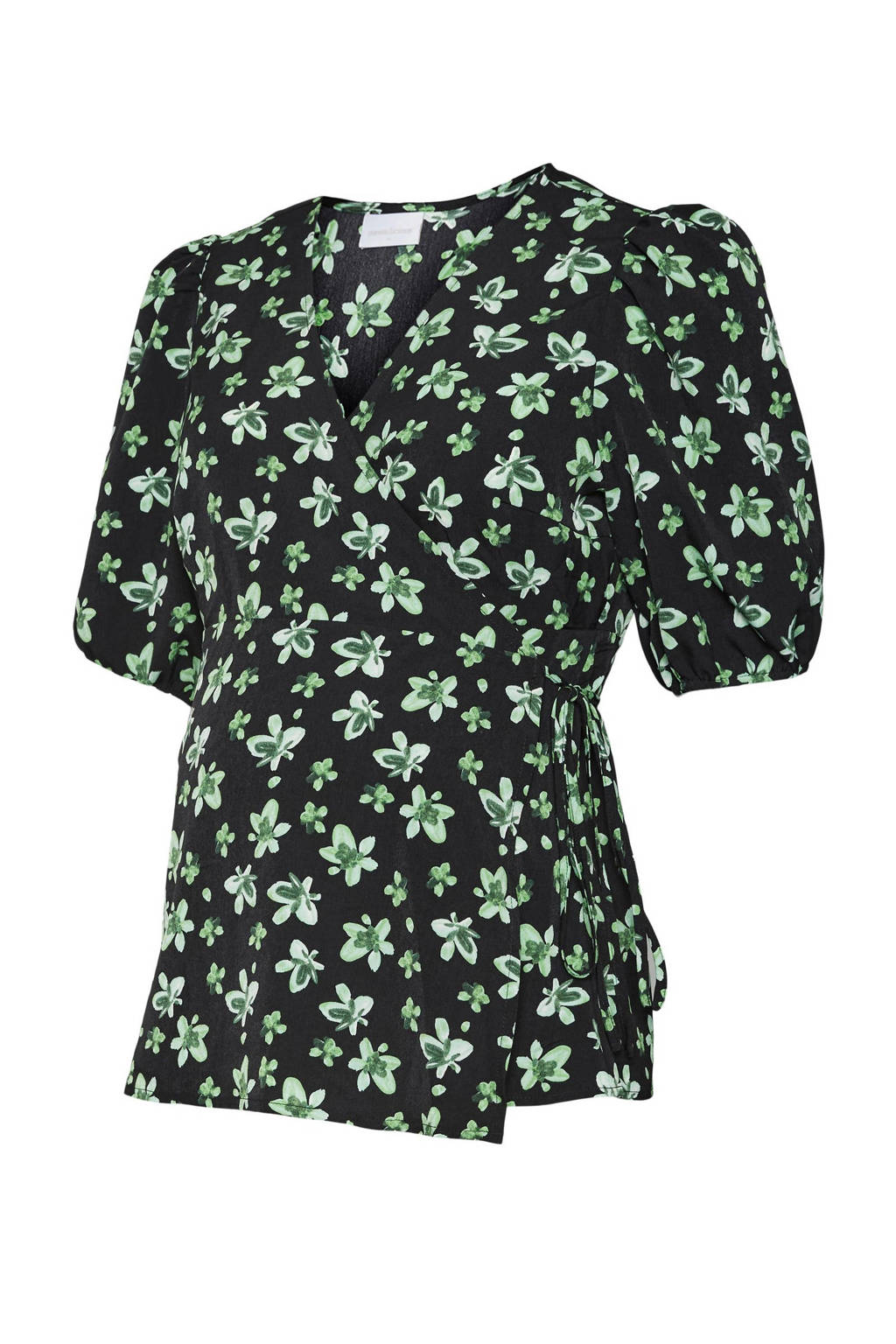MAMALICIOUS gebloemde zwangerschaps- en voedingstop MLELLINOR TESS zwart/groen