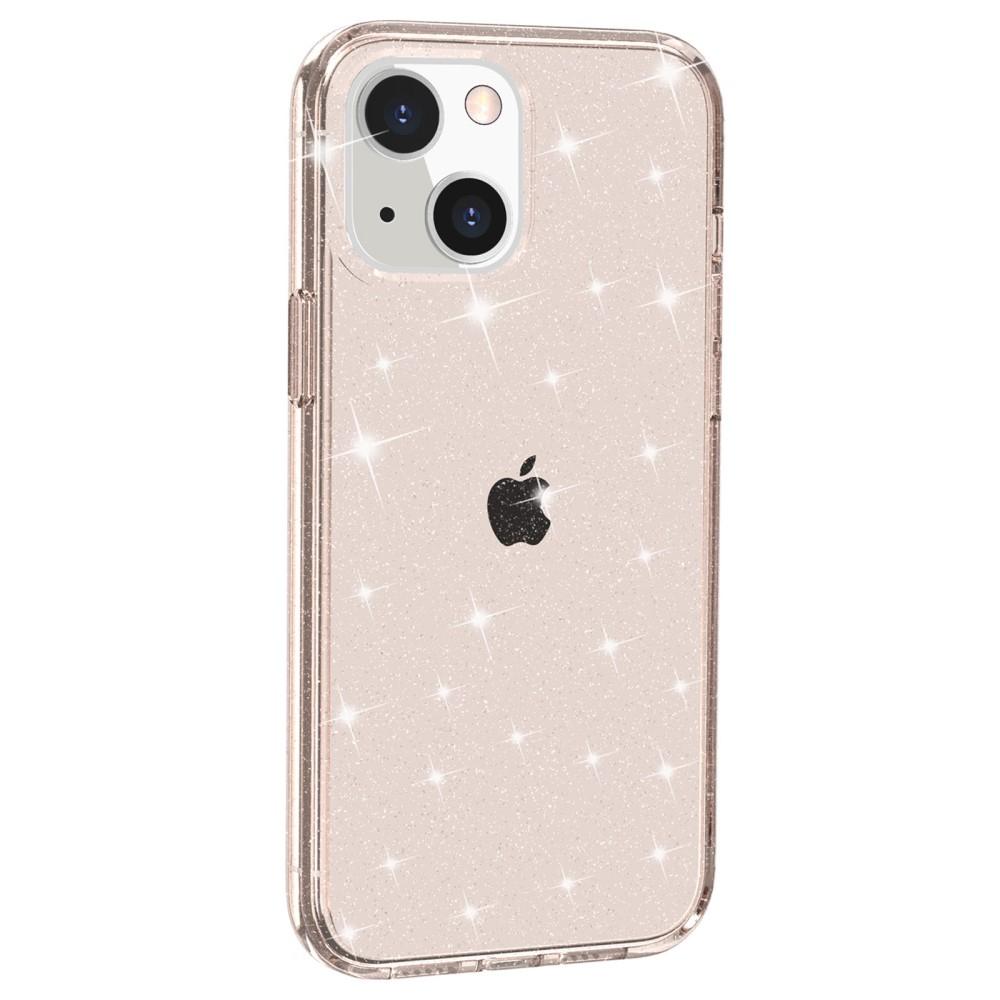 iPhone 14 Hybrid Hardcase Schutzhülle im Glitzer Design - Gold / Transparent